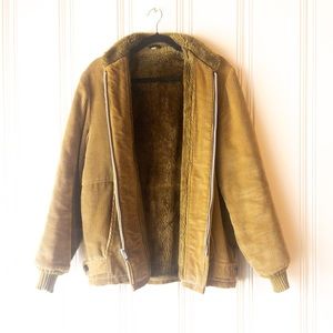 Corduroy golden brown Vintage With Borg Lining Talon Full Zip Up Jacket Size S